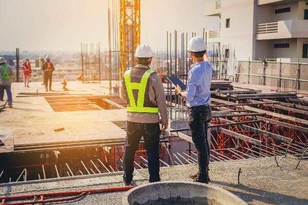 A contractor oversees a construction project.